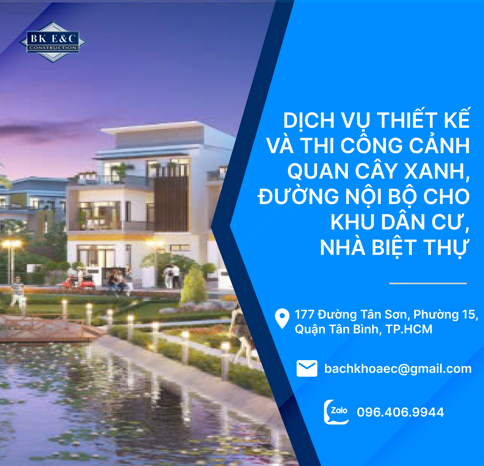 Dịch Vụ Thiết Kế Và Thi Công Cảnh Quan Cây Xanh, Đường Nội Bộ Cho Khu Dân Cư,Nhà Biệt Thự