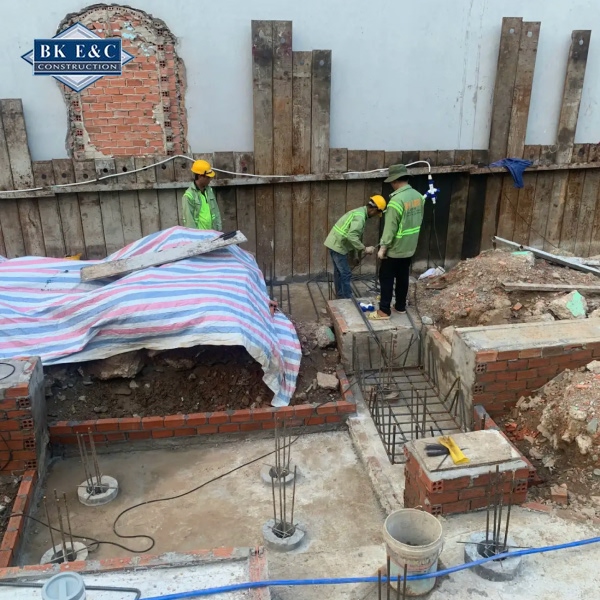 Hình ảnh thực tế thi công gia cường dầm trong công trình nhà dân dụng