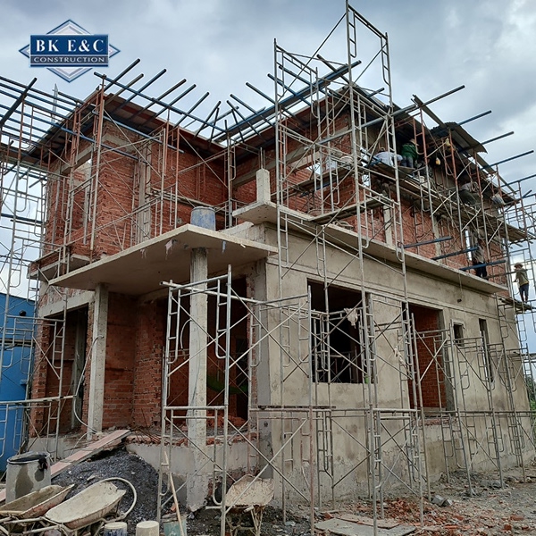 Công trình nhà phố đang thi công phần thô tại TP.HCM