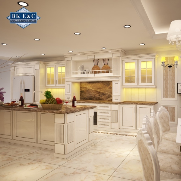 Không gian bên trong biệt thự cổ điển - dự án do Bách Khoa thực hiện