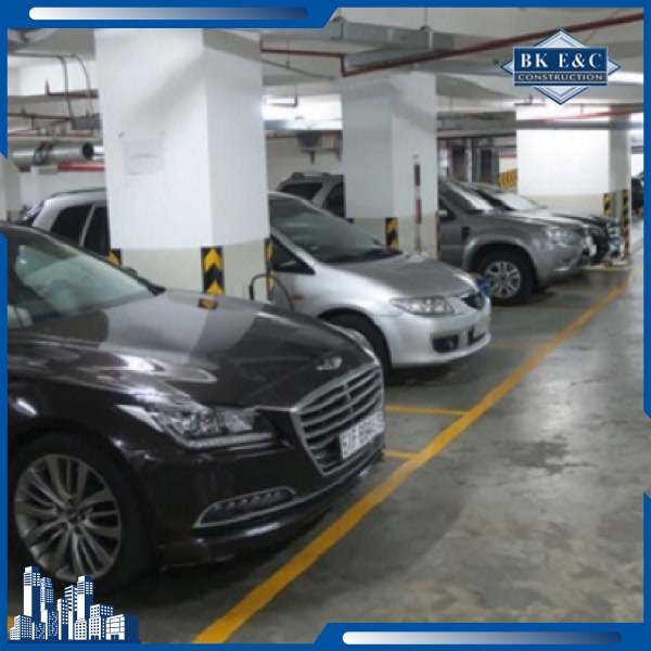 Hệ thống tầng hầm được thi công đúng tiêu chuẩn góp phần nâng cao công năng và giá trị sử dụng của chung cư