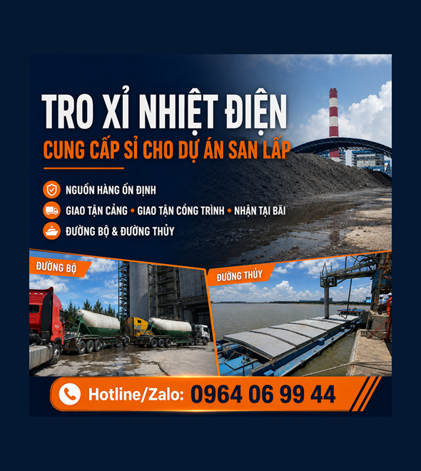 Bán tro xỉ nhiệt điện cho san lấp